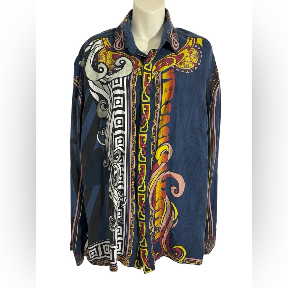 Authentic Versace city silk Patterned Long Sleeve Shirt